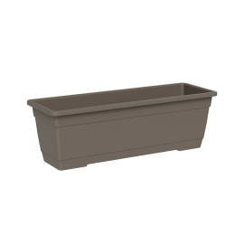 JARDINIÈRE RECTANGULAIRE BIRKA 60 CM SABLE AVEC SOUCOUPE INTÉGRÉE TERA