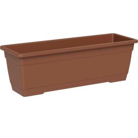JARDINIÈRE RECTANGULAIRE BIRKA 80 CM TERRACOTTA AVEC SOUCOUPE INTÉGRÉE TERA