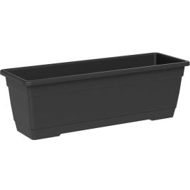 JARDINIÈRE RECTANGULAIRE BIRKA 80 CM ANTHRACITE AVEC SOUCOUPE INTÉGRÉE TERA
