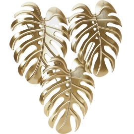 DÉCORATION MURALE FEUILLE MONSTERA EN MÉTAL DORÉ 42 CM