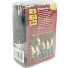 GUIRLANDE LUMINEUSE DE NOËL 35 LAMPES MULTICOLORES AVEC PRISE 9,6 M