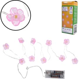 GUIRLANDE LUMINEUSE FLEURS ROSES 10 LED 120 CM DÉCORATION INTÉRIEURE IP20