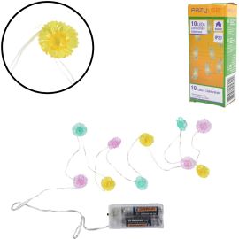 GUIRLANDE LUMINEUSE FLEURS MULTICOLORES 10 LED 120 CM DÉCORATION INTÉRIEURE IP20