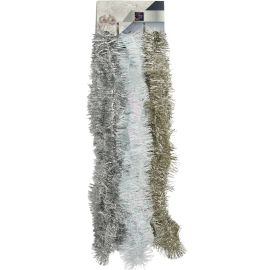 SET DE 3 GUIRLANDES DÉCORATIVES EN ALUMINIUM BLANC ARGENT OR 200 CM