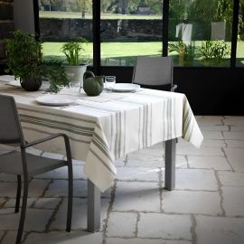 NAPPE DE TABLE EN COTON CHAUMONT NATUREL 140X240 CM STYLE MÉDITERRANÉEN