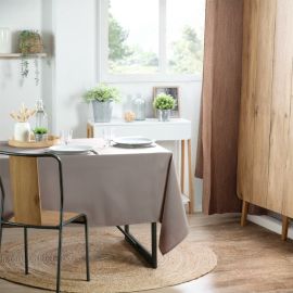 NAPPE RECTANGULAIRE NELSON 145 X 200 CM TAUPE POLYESTER