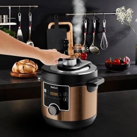 COCOTTE ÉLECTRIQUE MULTICUISEUR TEFAL TURBO CUISINE MAXI COPPERTINTO 7,6 L BRONZE
