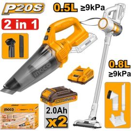 KIT ASPIRATEUR SANS FIL INGCO 20 VOLTS AVEC BATTERIE 2 AH