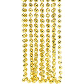 GUIRLANDE MÉTALLIQUE À PERLES 5M COULEURS DORÉ ARGENTÉ ET ROUGE