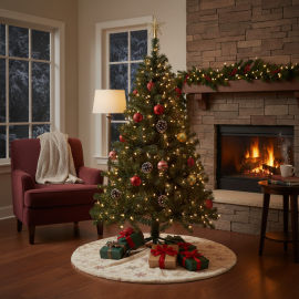 SAPIN DE NOËL ARTIFICIEL VERT 180 CM AVEC SUPPORT MÉTAL ET 519 BRANCHES RÉALISTIQUES