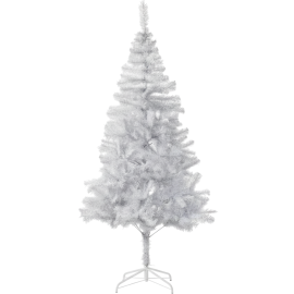 SAPIN DE NOËL ARTIFICIEL BLANC 180 CM AVEC SUPPORT MÉTAL ET 519 BRANCHES RÉALISTIQUES