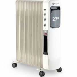 RADIATEUR À BAIN D’HUILE 11 ÉLÉMENTS AVEC ÉCRAN LCD 2500W BLANC MEGALIFE