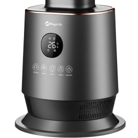 VENTILATEUR CHAUFFANT 2000W WIND MASTER MEGALIFE NOIR AVEC TÉLÉCOMMANDE ET AFFICHAGE