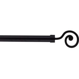 KIT TRINGLE À RIDEAUX EXTENSIBLE 210 À 380 CM NOIR MAT AVEC EMBOUT DÉCORATIF