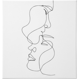 TABLEAU IMPRIMÉ DEUX VISAGES SUR TOILE 30 CM X 30 CM