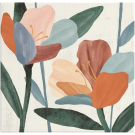 TABLEAU IMPRIMÉ FLEURS SUR TOILE 30 CM X 30 CM