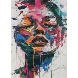 TABLEAU IMPRIMÉ VISAGE SUR TOILE ARTISTIQUE PREMIUM  L60 X H90 CM