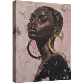 TABLEAU HANDMADE FEMME SUR TOILE AVEC CADRE DELUXE L60 X H90 CM