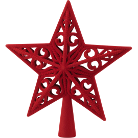 ÉTOILE DE SAPIN EN VELOURS BORDEAUX 20X21 CM DÉCORATION DE NOËL