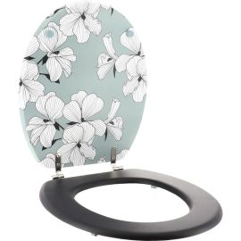 ABATTANT DE TOILETTES EN BOIS MDF 46 CM AVEC FIXATIONS EN ACIER INOXYDABLE COLORIS BLANC ÉCRIN VERT