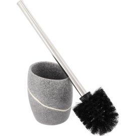 BROSSE POUR TOILETTES EN POLYRÉSINE ARRONDIE EFFET PIERRE GRISE