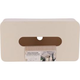 BOÎTE À MOUCHOIRS DE TABLE EN POLYRÉSINE BEIGE STYLE JAPANDI FORMAT UNIVERSEL