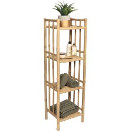 MEUBLE ÉTAGÈRE DE RANGEMENT EN BAMBOU A QUATRE ÉTAGÈRES À MONTER