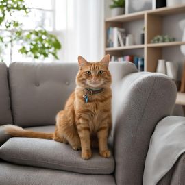 COLLIER POUR CHATON BLEU 35 CM AVEC ÉLASTIQUE DE SÉCURITÉ ET CLOCHE