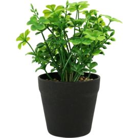 PLANTE ARTIFICIELLE TRÈFLE DÉCORATIVE EN POT PLASTIQUE 18 CM
