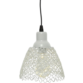 SUSPENSION SOLAIRE DÉCORATIVE EN MÉTAL BLANC AVEC ÉCLAIRAGE LED 15 CM