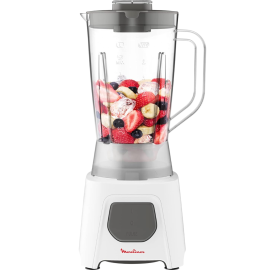 BLENDER ÉLECTRIQUE MOULINEX CAPACITÉ 1,5 L PUISSANCE 450 W AVEC 2 ACCESSOIRES BLANC