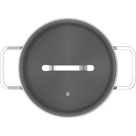 COCOTTE EN ACIER INOXYDABLE RECYCLÉ AVEC COUVERCLE EN VERRE 20 CM BERGHOFF HELIX