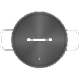 COCOTTE EN ACIER INOXYDABLE RECYCLÉ AVEC COUVERCLE EN VERRE 24 CM BERGHOFF HELIX