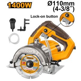 COUPE MARBRE ÉLECTRIQUE INGCO 1400 W 110 MM AVEC DISQUE DIAMANT 34 MM PROFONDEUR DE COUPE