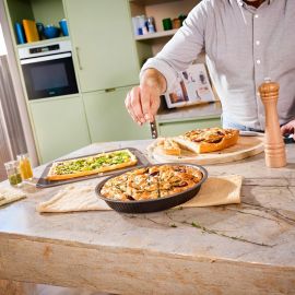 PLAQUE À BISCUITS GREEN RAY ANTIADHÉSIVE EN ACIER 40 X 35 CM COULEUR VERTE