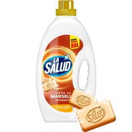 LESSIVE LIQUIDE AU SAVON DE MARSEILLE 4 LITRES POUR VÊTEMENTS BLANCS ET COULEURS LA SALUD