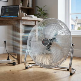 VENTILATEUR À POSER EN ALUMINIUM DIAMÈTRE 50 CENTIMÈTRES 3 VITESSES PUISSANCE 130 WATTS GENERAL