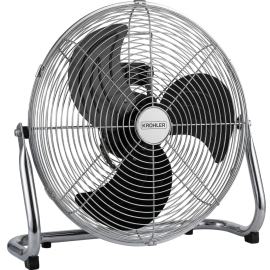 VENTILATEUR AU SOL EN ACIER INOXYDABLE ET ALUMINIUM DIAMÈTRE 45 CM 120 W 3 LAMES 3 VITESSES KRÖHLER
