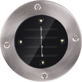 LOT DE 4 SPOTS SOLAIRES DE SOL LED GRUNDIG EN ACIER INOXYDABLE À PLANTER ÉCLAIRAGE EXTÉRIEUR POUR JARDIN COLORIS NOIR