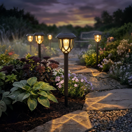 LAMPE SOLAIRE DE JARDIN GRUNDIG LED EN PLASTIQUE RÉSISTANT 10 X 41 CM ÉCLAIRAGE EXTÉRIEUR BLANC CHAUD COLORIS GRIS FONCÉ