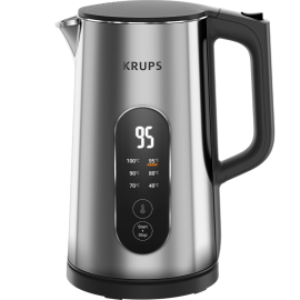 BOUILLOIRE ÉLECTRIQUE EN ACIER INOXYDABLE AVEC TEMPÉRATURE RÉGLABLE ET AFFICHAGE DIGITAL 1,7 LITRE 1500 W KRUPS