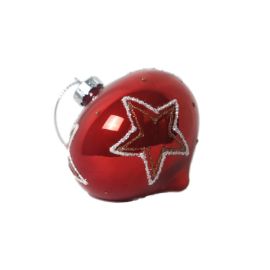 BOULE DE NOEL BRILLANTE FORME RONDE ET TOUPIE - DIAM 8 CM