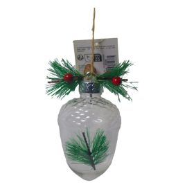 BOULE DE NOËL EN PLASTIQUE (8 CM X 10CM ENV.)