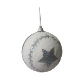 BOULE DE NOËL MOTIF ARGENTÉ 8 CM