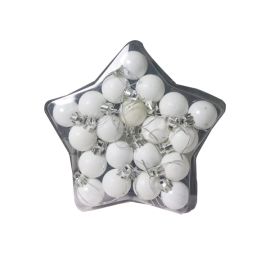 BOULES DE NOEL 3CM X 20PCS - BLANC