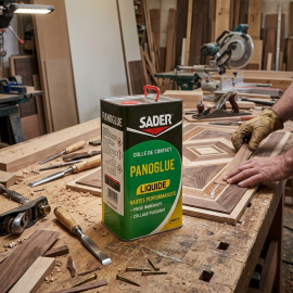COLLE NÉOPRÈNE PROFESSIONNELLE PANOGLUE 5 LITRES POUR BOIS STRATIFIÉS ET MATÉRIAUX MULTI-USAGES