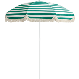 PARASOL EN COTON RAYÉ AVEC FRANGES RÉGLABLE 180 CM POUR PLAGE OU JARDIN
