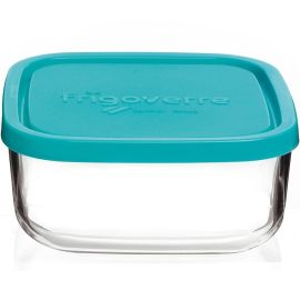 BOÎTE FRIGOVERRE CARRÉE EN VERRE AVEC COUVERCLE POLYPROPYLÈNE 15X15 CM 750 ML