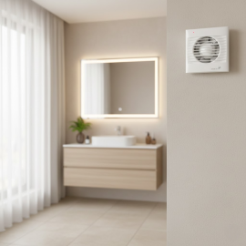 VENTILATEUR D’EXTRACTION D’AIR MURAL DÉCORATIF 100 MM BLANC 100C23