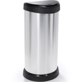 POUBELLE À PÉDALE 40 LITRES AVEC FERMETURE PAR PRESSION EFFET MÉTAL CURVER